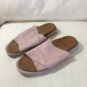 Bueno Jesse Leather Slide Sandal Dusty Mauve